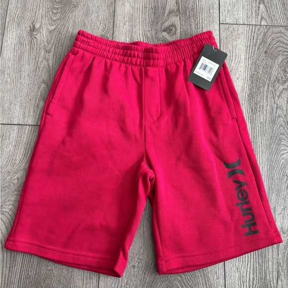 Hurley boys  Red fleece Shorts - Picture 1 of 4
